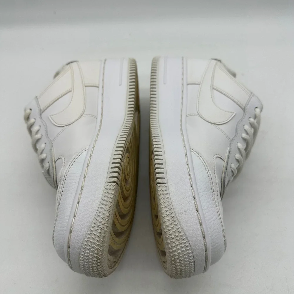 Nike CI0919-100 Womens Size 8 Triple White Air Force 1 Shadow Shoes Layered AF1